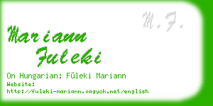 mariann fuleki business card
